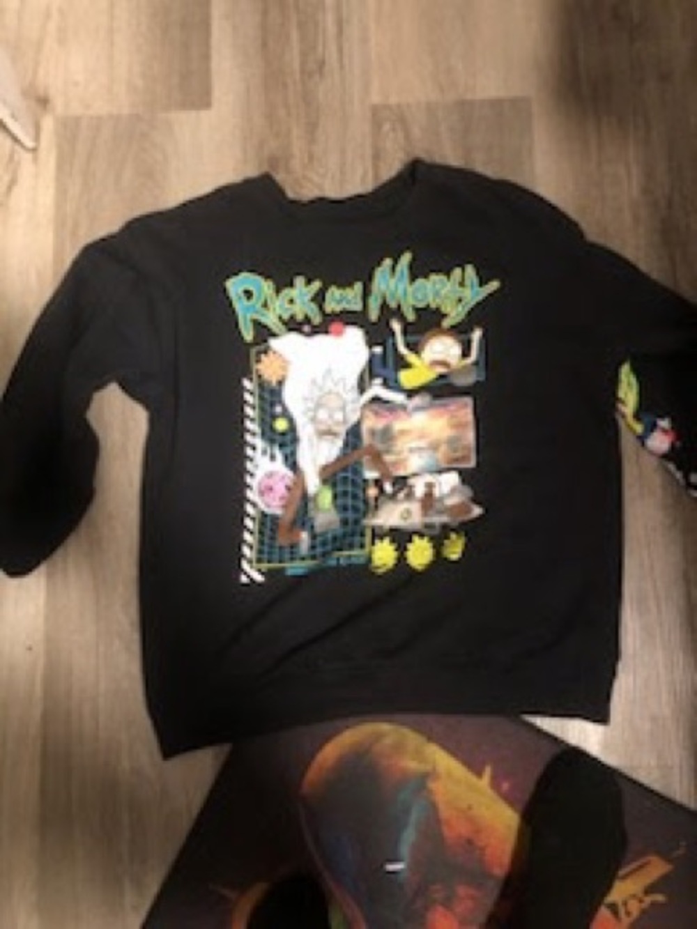 Rick & Morty Black Graphic Sweatshirt Size S